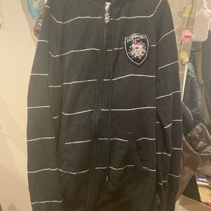 Ed Hardy Striped Zip Up